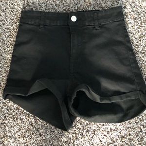 Black high waisted jean shorts